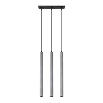 Image of Pastelo Modern Bar Pendant Ceiling Light Concrete 3x G9