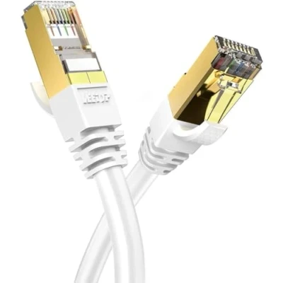 Image of Veetop 2m/6.5ft CAT8 Ethernet Cable 40Gbps 2000Mhz High Speed Gigabit SFTP Lan Network Internet Cables with RJ45 Gold Plated Connector for Use of Smart Office Home System iOT Gaming (1 Pack)
