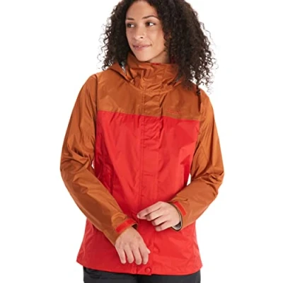Image of Marmot Women&#039;s Wm&#039;s PreCip Eco Jacket, Waterproof Lightweight Hooded Rain Windproof Raincoat, Breathable Windbreaker, Ideal for Running and Hiking, Cairo/Copper, S