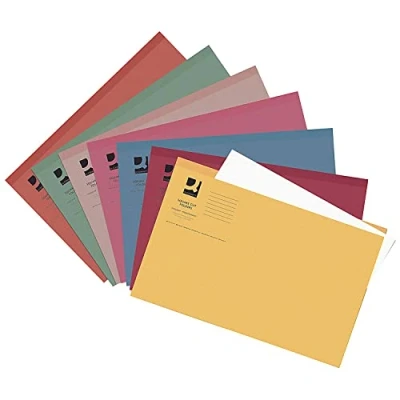 Image of Q Connect Square Cut Folder Mediumweight 250gsm Foolscap Assorted (Pack of 100) KF01492