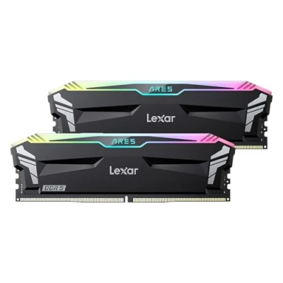 Image of Lexar ARES RGB DDR5 RAM 32GB Kit (2x16GB) 6800MHz, 288 Pin UDIMM Desktop Memory, PC Gaming Computer Memory Supports XMP 3.0/AMD EXPO, CL34 45 108 DRAM, 1.4V (LD5U16G68C34LA RGD)