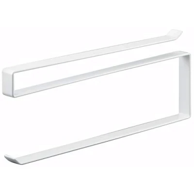 Image of Yamazaki 7115 TOWER Under Shelf Paper Towel Holder, white, Steel, Minimalist, 1.5 x 26 9.5 cm