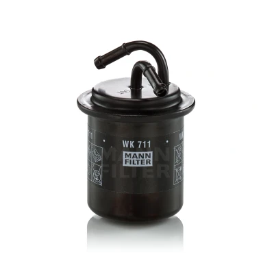 Image of 42072AA010, 42072AA011, 42072PA010 Fuel Filter MANN WK 711 In Line 8mm SUBARU: Impreza II Saloon, III Hatchback, Forester