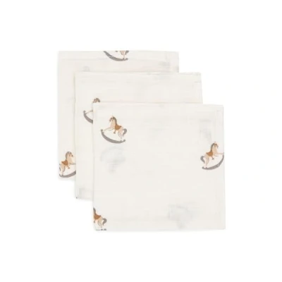 Image of Jollein Baby Burp Cloths Nostalgic Ride Pack of 3 31 x cm 100% Cotton Muslin Oeko Tex Certified