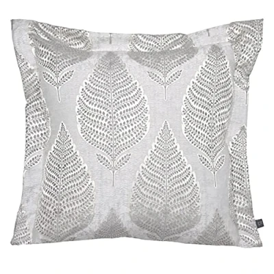Image of Prestigious Textiles Treasure Bordered Jacquard Feather Filled Cushion Grey One Size