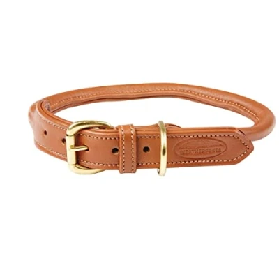 Image of WeatherBeeta Rolled Leather Dog Collar, Tan, L
