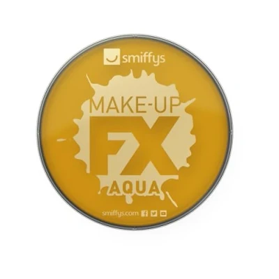 Image of Smiffys Make Up FX, Metallic Gold Aqua Face and Body Paint, 16ml, Water Based, Cosmetics Disguises Fancy Dress, Cosmetic Dress &amp; Disguises.