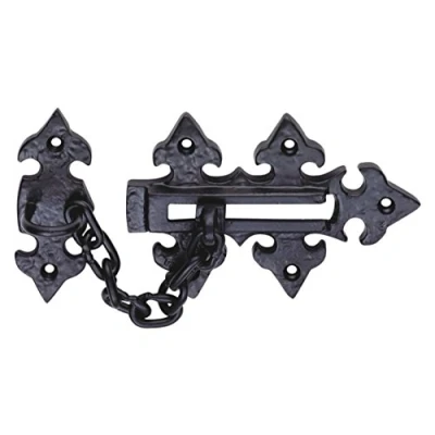 Image of Fleur De Lys Style Door Chain Black Antique from EUROART