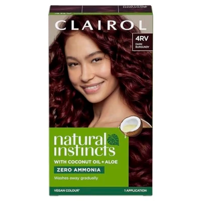 Image of Clairol Natural Instincts Semi Permanent No Ammonia Hair Dye, 4RV Dark Burgundy