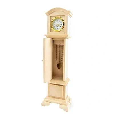Image of Melody Jane Dolls House Working Grandfather Clock Bare Wood Unfinished Hall Furniture