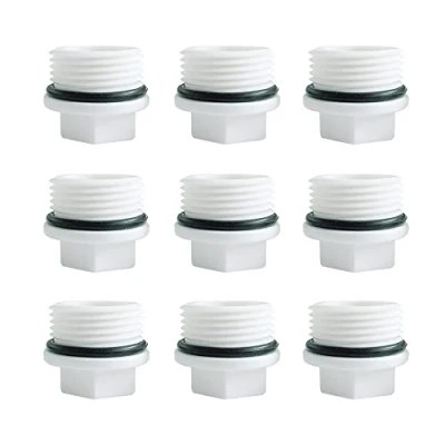 Image of HLIWS 9 Pcs 3/4 inch BSP Threaded Blanking Cap,Drain Cap Seal,Appliance Trap with gasket,for Water pipe,Washing Machine,etc(External threads)