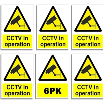 Image of RubiGo CCTV Sign 20x15cm, 6PK in Operation Signs, Sign, Outdoor Indoor Security Signage Warning Signs Self Adhesive Sticker Safety (6)