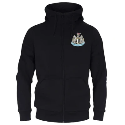 Image of Newcastle United FC Official Football Gift Mens Fleece Zip Hoody Black XXL