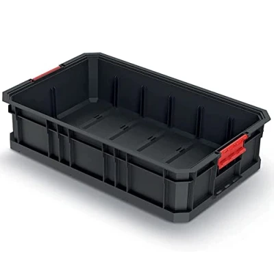 Image of Transport Box Tool Storage Modular Plastic Black 520 x 327 125 mm
