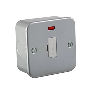 Image of KnightsBridge 13A Rated Metal Clad Fused Connection Spur Unit With Neon