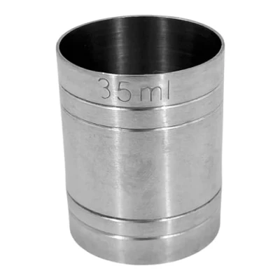 Image of Stainless Steel Copper Thimble Bar Pub Club Spirit Measure CE Marked Chabrias Ltd (35ml, Steel)