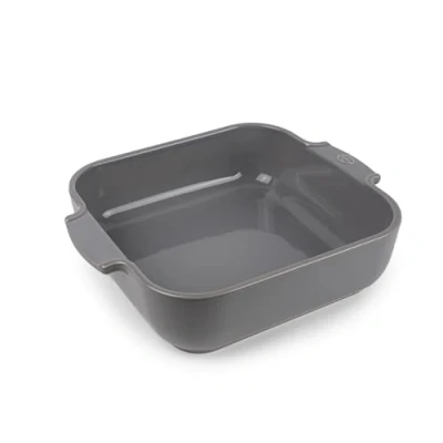 Image of PEUGEOT Square Ceramic Baking Dish 21 cm (Handles Included) x 17.5 6 Capacity: 1.1 L Single Serving 10 Year Guarantee Made In France Light Grey Colour