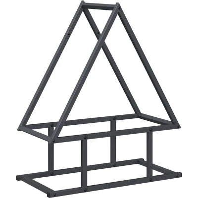 Image of vidaXL Firewood Rack Anthracite 50x25x60 cm Cold rolled steel