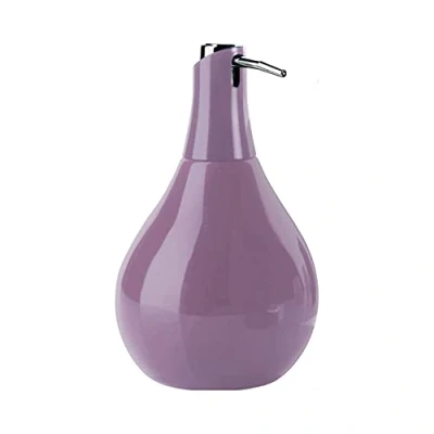 Image of Gedy Adelaide, Dimensions and Weight: 17X10.2X10.2CM &amp; 0.2 kg, Dish Capacity 420 ml, Ceramic Bathroom Soap Dispenser, Lilac Finish, R&amp;S Design, 2 Year Warranty, One Size