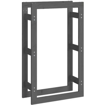 Image of vidaXL Firewood Rack Grey 60x25x100 cm Solid Wood Pine