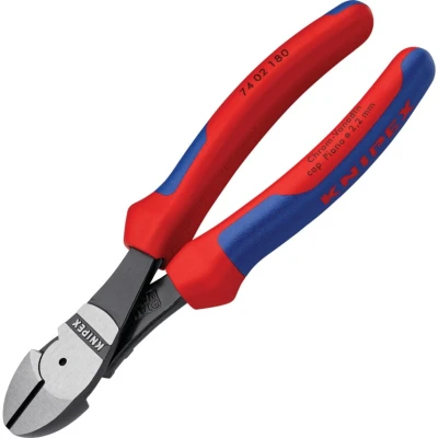 Image of Knipex High Leverage Diagonal Cutter black atramentized, with multi component grips 180 mm 74 02
