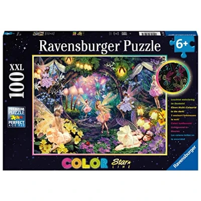 Image of Ravensburger Fairy Garden Glow in The Dark 100 Piece Jigsaw Puzzle for Kids Age 6 Years Up