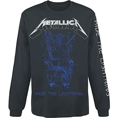 Image of Metallica Fade Men Long Sleeve Shirt Black S, 100% Cotton, Regular
