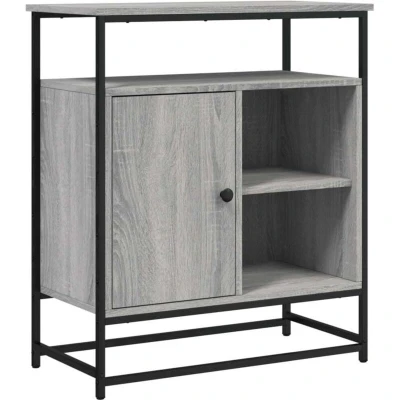 Image of vidaXL Grey Sonoma Engineered Wood Sideboard Hallway/Bedroom Storage Cabinet with Adjustable Feet Sturdy &amp; Easy to Clean