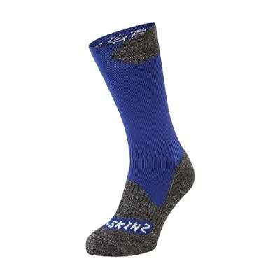 Image of SEALSKINZ unisex Raynham Sock, Azul regio/gris piedra.,