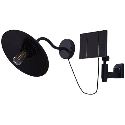 Image of Lindby LED solar wall light Virane, black, aluminium