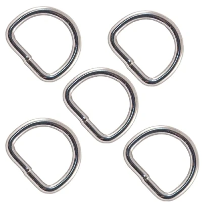 Image of 4mm x 25mm D Ring Stainless Steel Welded Marine Grade Polished Finish (Pack of 5)