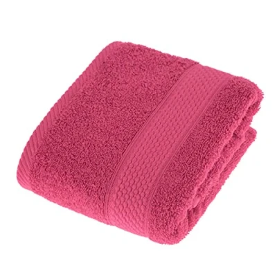 Image of HOMESCAPES Raspberry Pink Turkish Cotton Hand Towel Super Soft Thick &amp; Absorbent 500 GSM Heavy Weight for everyday Luxury
