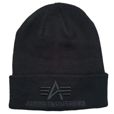 Image of Alpha Industries 3D Beanie, Size: One Size, Schwarz