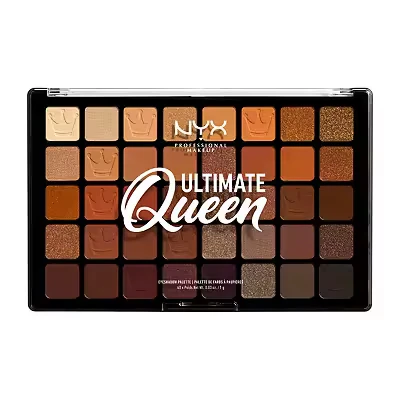 Image of NYX Professional Makeup Ultimate Shadow Palette Queen, 40 Vibrant Eyeshadow Shades, Metallics, Shimmers, Colours, Nudes, Pressed Pigments, Vegan, 40g