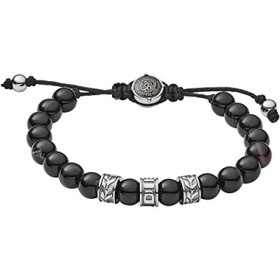 Image of Diesel Bracelet for Men Beads, 16.5 cm 25 black Semi Precious Bracelet, DX1101040
