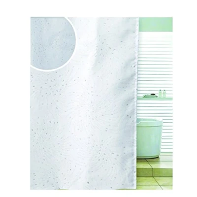 Image of Blue Canyon Diamante Spiral Polyester Shower Curtain (180cm x 180xm (Standard), White)