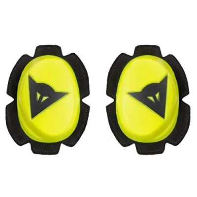 Image of Dainese Pista Knee Slider, Polyurethane Motorbike Pads, Smooth Contact with Track and Asphalt, Motorcycle Slider Velcro Closure, Yellow Fluo/Black