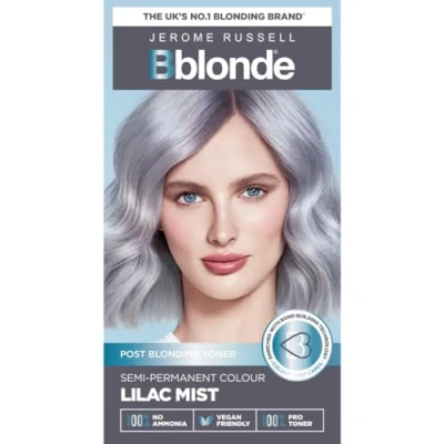 Image of Jerome Russell Bblonde Lilac Mist Post Blonding Toner Semi Permanent Hair Dye Kit for Pre Lightened &amp; Blonde with Brazil Nut Oil, No Ammonia Vegan