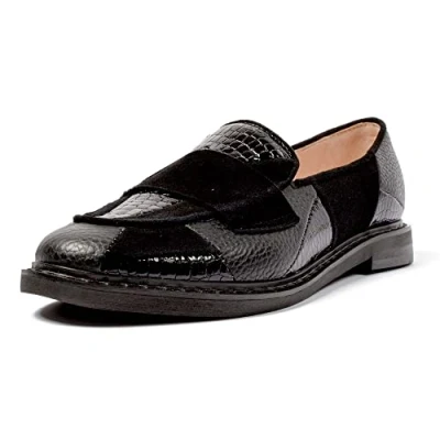 Image of L37 HANDMADE SHOES Women&#039;s Crystal Castles Loafer Flat, Black, 3 UK