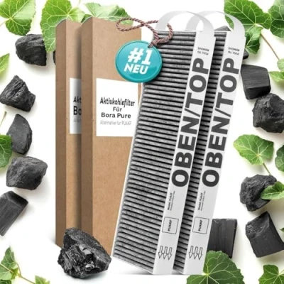 Image of Kf3tec Activated Carbon Filter Set (2 Filters) for Bora PUAKF Air Filter, 43.5 x 13.0 5.0 cm, 1 kg, ISO Certified, Allergy free