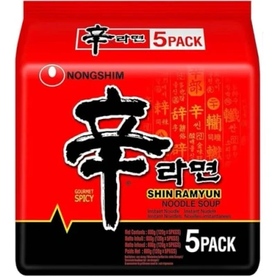 Image of Nongshim Shin Ramyun Noodle Soup Pack Of 5 Pcs (5 x 120 gm)