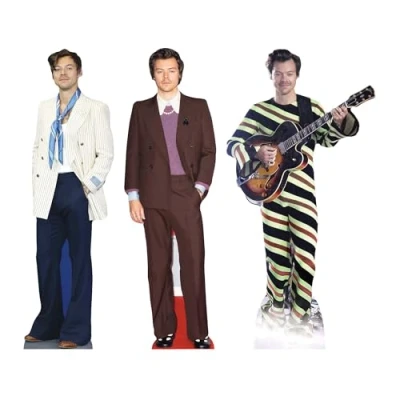 Image of Star Cutouts CS1193 Harry Three Pack Shelf Top Cardboard Height 31cm Ideal for Music Theme, Parties, Birthdays &amp; Fans, Room Decorations Events
