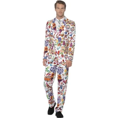 Image of Smiffys Groovy Suit, Multi colour, L Size 42 inches 44