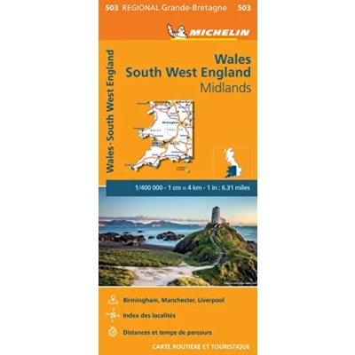 Image of Wales / Midlands England South West (503): Wegenkaart Schaal 1 : 400.000 (Regionale kaarten Michelin)