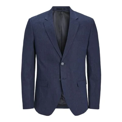 Image of JACK &amp; JONES Men&#039;s Jprriviera Linen Blazer Sn, Dark Navy/fit: Slim fit, 42R