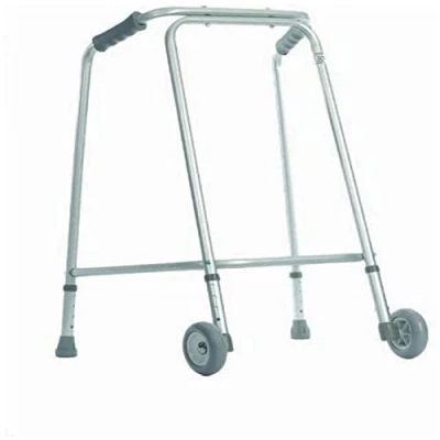 Image of Aidapt Standard Medium Adjustable Height Aluminium Lightweight Walking Frame with Wheels and Anti Slip Ferrule Feet to Aid Stability Confidence when