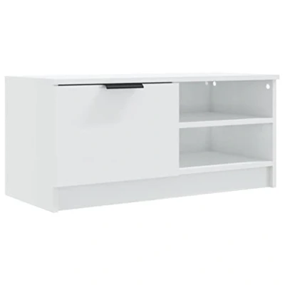 Image of vidaXL TV Cabinet Living Room Furniture Media Unit HiFi Side Sideboard Entertainment Centre Console High Gloss White Engineered Wood