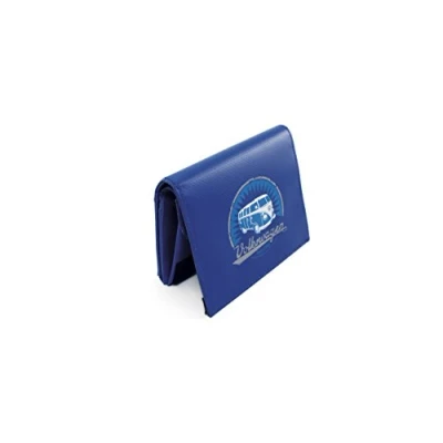 Image of BRISA VW Collection Stylish &amp; Cool Volkswagen Hippie Bus T1 Camper Van Wallet Made of Sturdy, Tearproof Truck Tarpaulin with Vintage Logo (Blue)