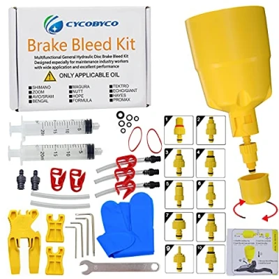 Image of CYCOBYCO Brake Bleed Kit,Bicycle Hydraulic Disc Mineral Oil Kit for Shimano,SRAM,AVID,MAGURA,TEKTRO,Hayes Compatible with All Models (Standard)
