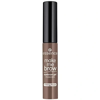 Image of essence cosmetics make me BROW eyebrow gel mascara, eyebrows, with filling fibres, no. 05 chocolaty brows, brown, defining, gely, vegan, microplastic particles free, nanoparticles free (3.8 ml)